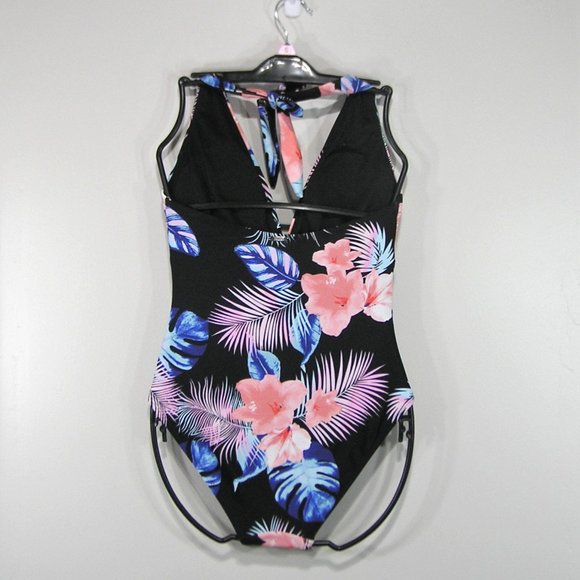 NWT DKNY ONE PIECE SWIMSUIT/MEDIUM HALTER FLORAL - Picture 6 of 6